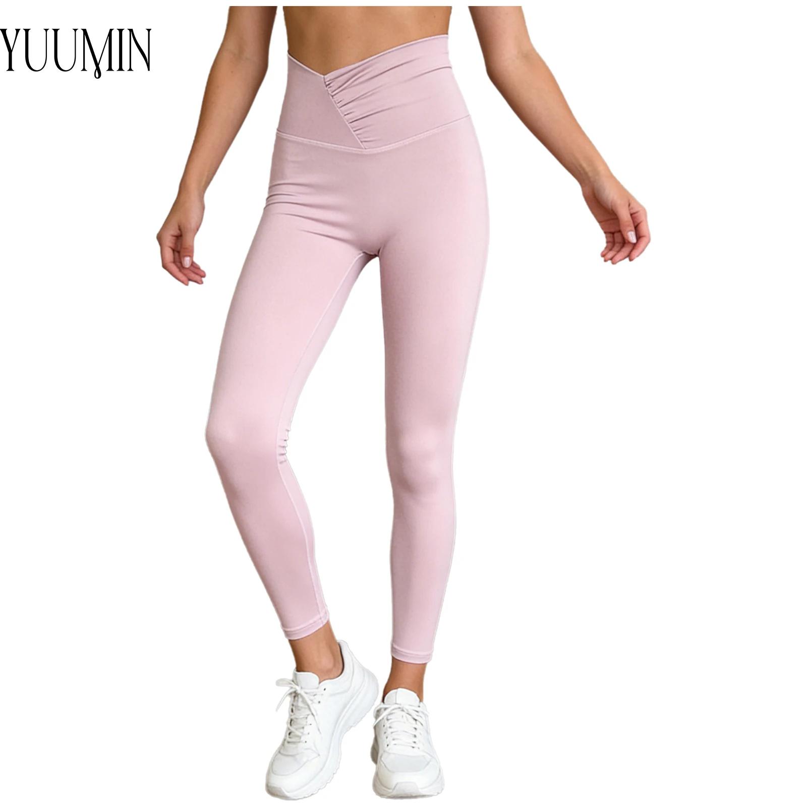Pilates V Yoga - Womens Ruched V-front Waistband Yoga Leggings
