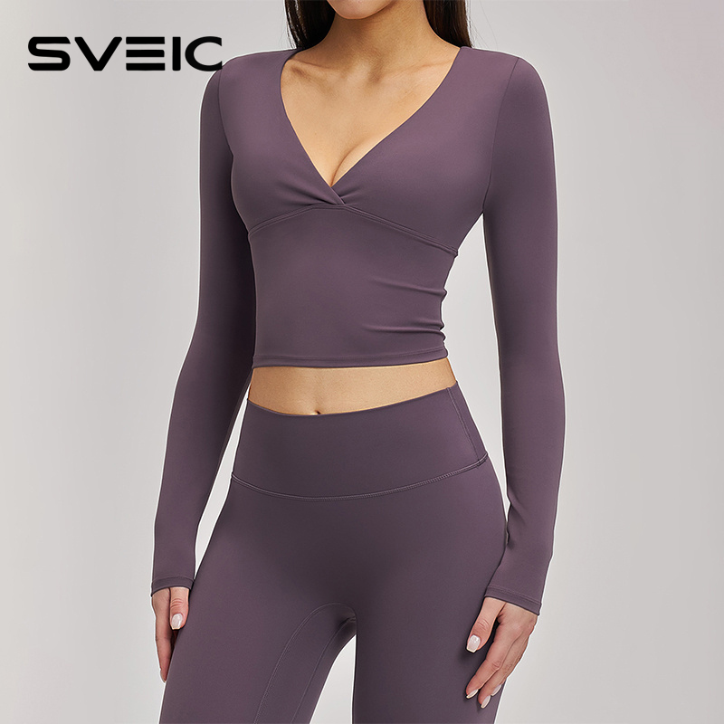 SVEIC Yoga Long Sleeve V Neck  - Pilates V Yoga 리뷰 및 가격
