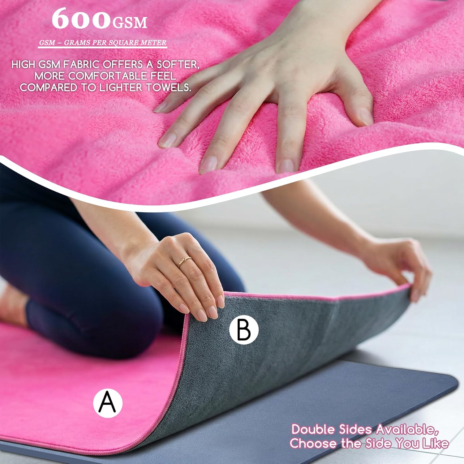 Yoga Mat Towel, Extra Thick 60 - Pilates Yoga Mat Thickness 리뷰 및 가격
