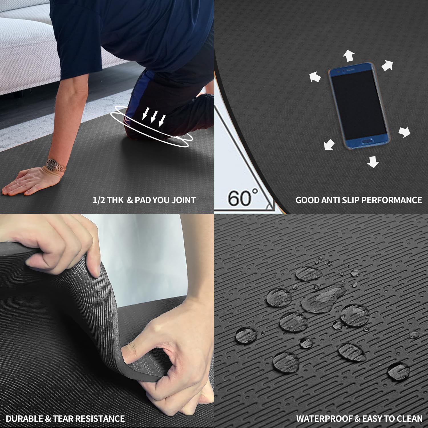 Extra Thick TPE Yoga Mat 6'x4' - Pilates Yoga Mat Thickness 리뷰 및 가격