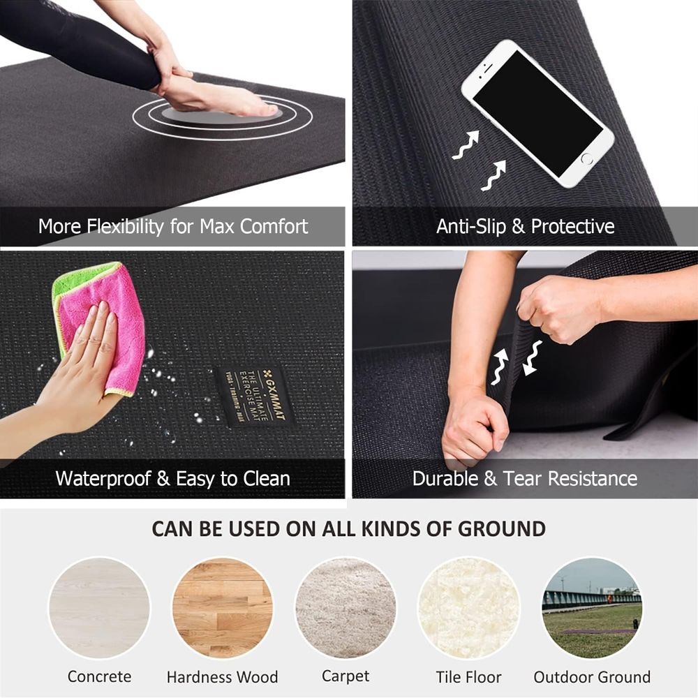 Extra Thick 6'x4'/6'x6'/7'x5'  - Pilates Yoga Mat Thickness 리뷰 및 가격