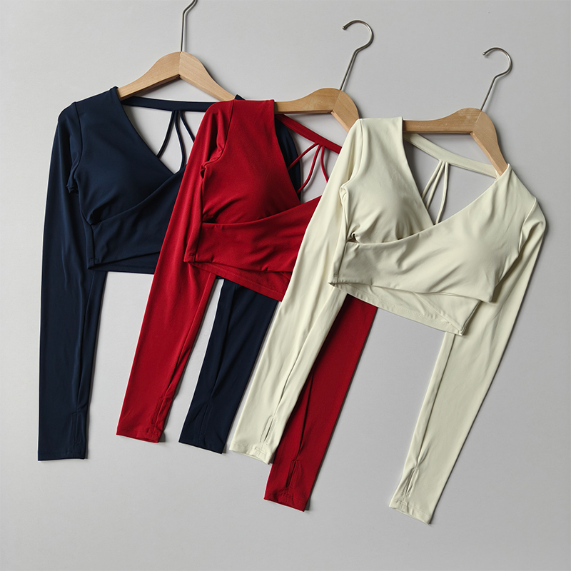 Gym Designed V-neck Long-sleev - Pilates V Yoga 리뷰 및 가격