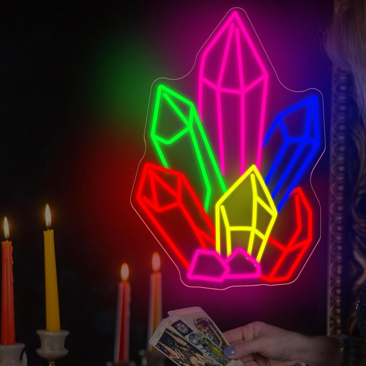 Crystals Stones Tarot Neon Sig - Pilates Yoga Room 리뷰 및 가격