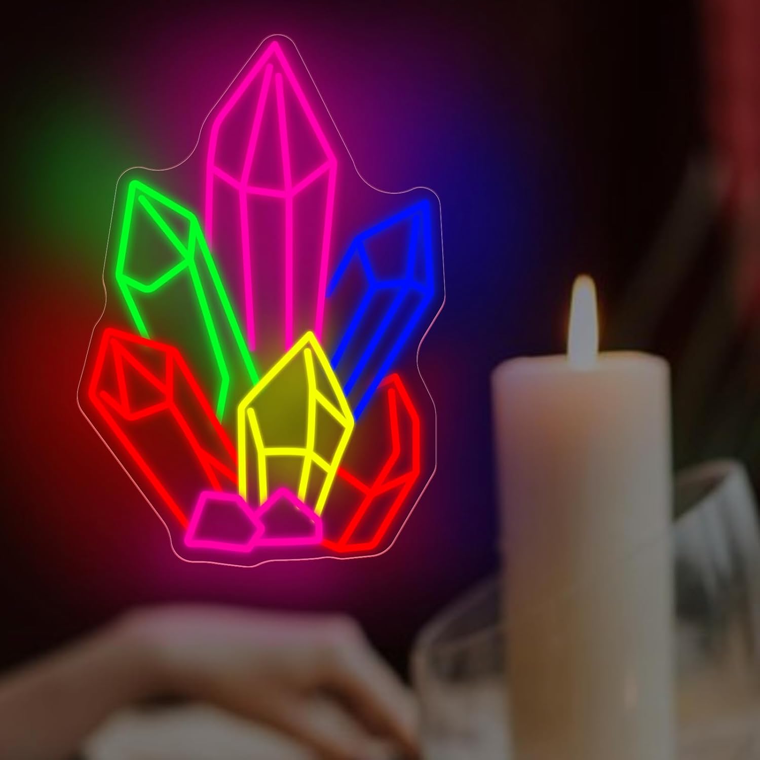 Crystals Stones Tarot Neon Sig - Pilates Yoga Room 리뷰 및 가격